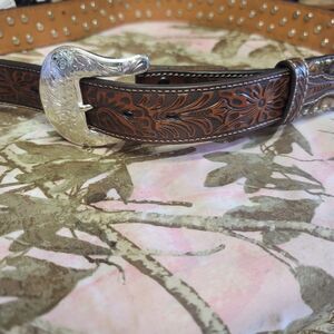 Ariat Leather & Calf Hair & Triangle Diamond Conchos Mens Size 42